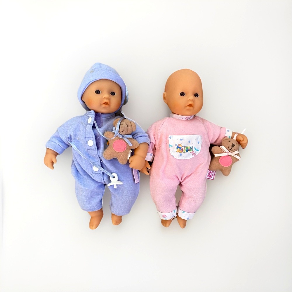 Zapf Creation Mini Chou‎ Chou Baby Doll 8" Rare Vintage Accesories Blue Pink Set